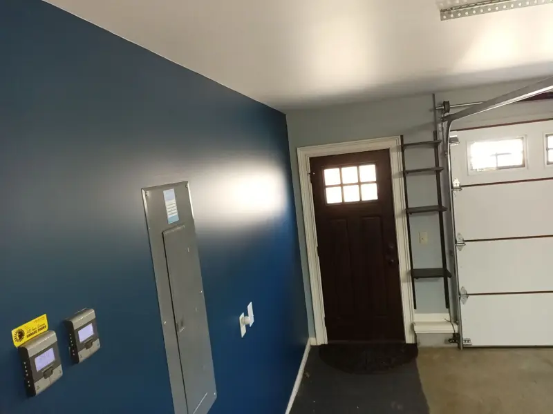 Freshly painted garage interior